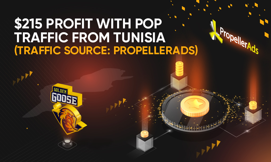 $215 profit with pop traffic from Tunisia (Traffic source: PropellerAds)