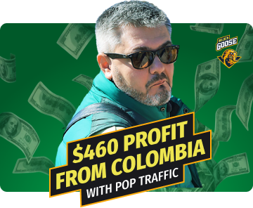 $460 profit with pop traffic from Colombia (Traffic source: PropellerAds)